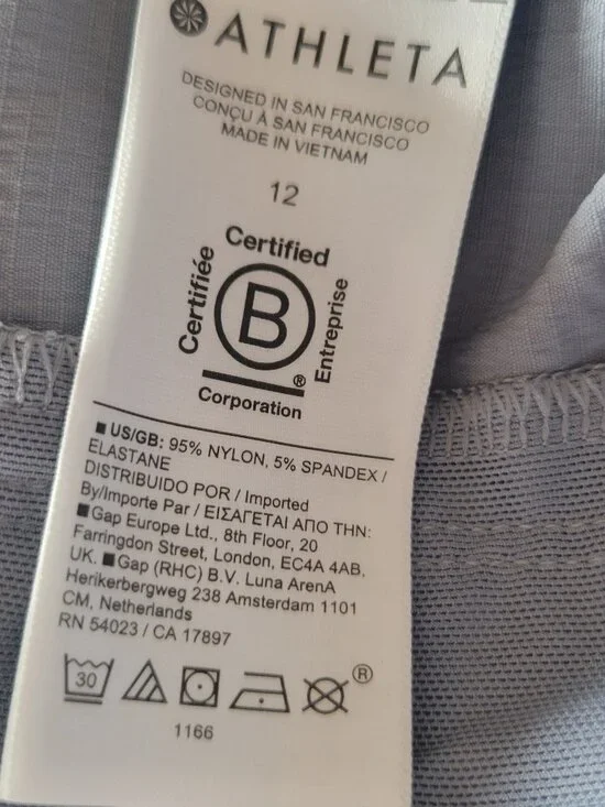 Athleta | Nylon-spandex zip-pocket shorts | Dusty Blue/Gray | Size 12 - Picture 7 of 11